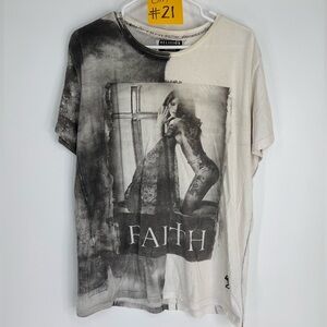 Religion Faith Risqué Black/White T-Shirt Girl Size XL Vintage